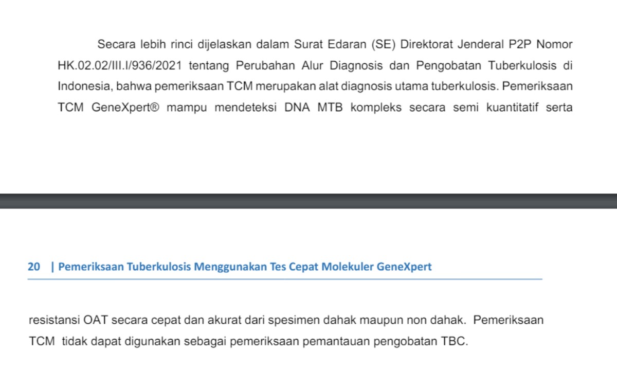Bagian Latar Belakang - Pemeriksaan Tuberkulosis Menggunakan Tes Cepat Molekuler GeneXpert.