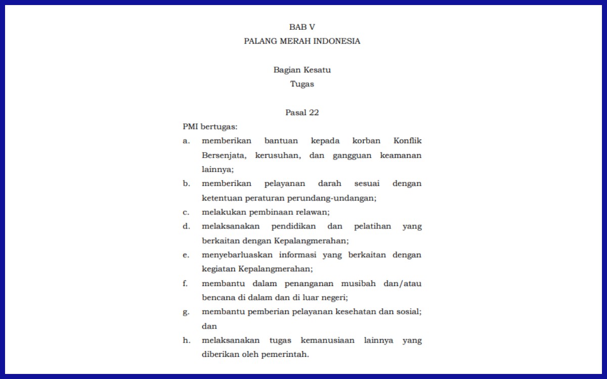 Tugas Palang Merah Indonesia